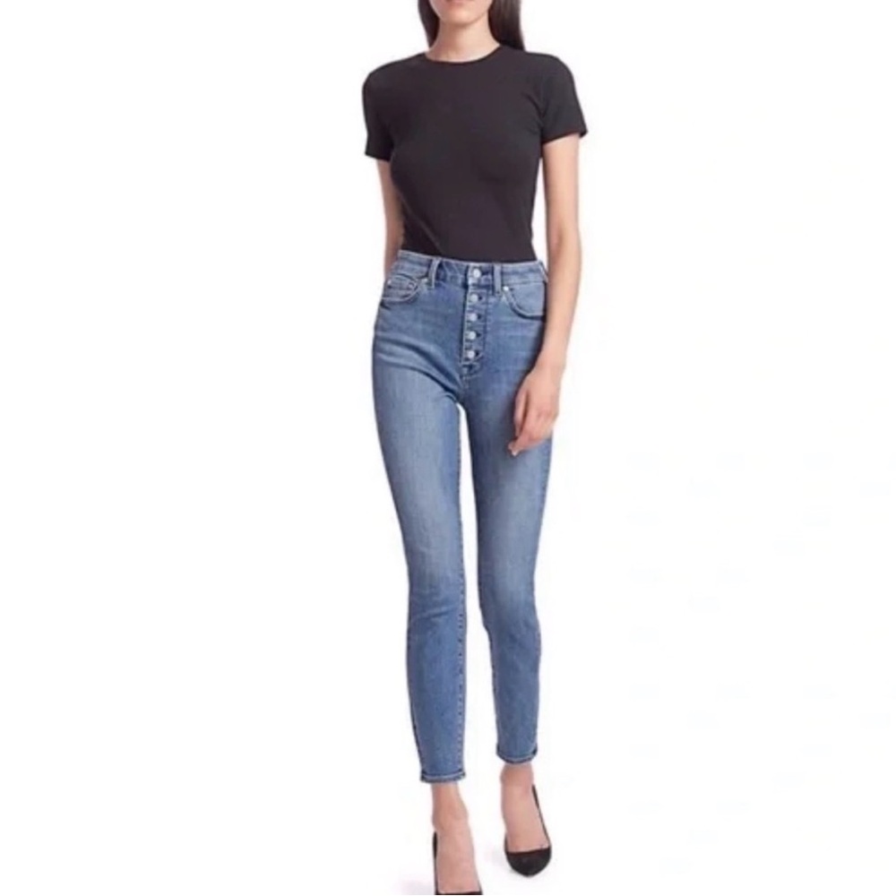 7‎ For All Mankind Jeans Aubrey Super High Rise Skinny 27 Button Fly Stretch